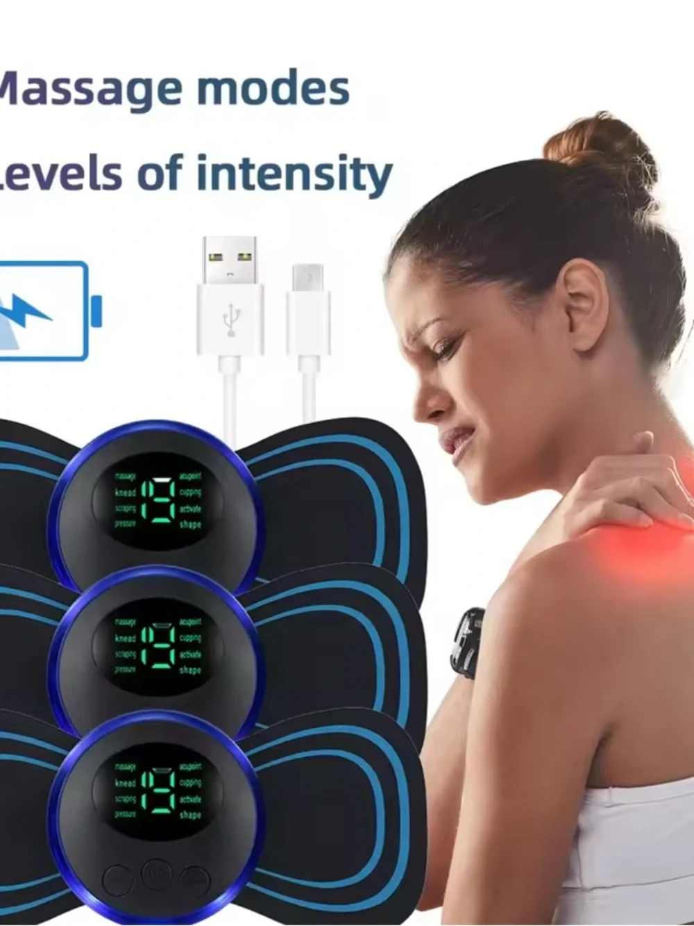 Mini Neck Massage Stick in Black and White